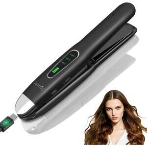 SUNMAY Cordless Hair Straightener – Portable 2-in-1 Flat Iron & Curler
